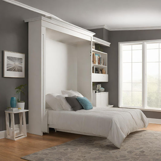 white panel Murphy bed